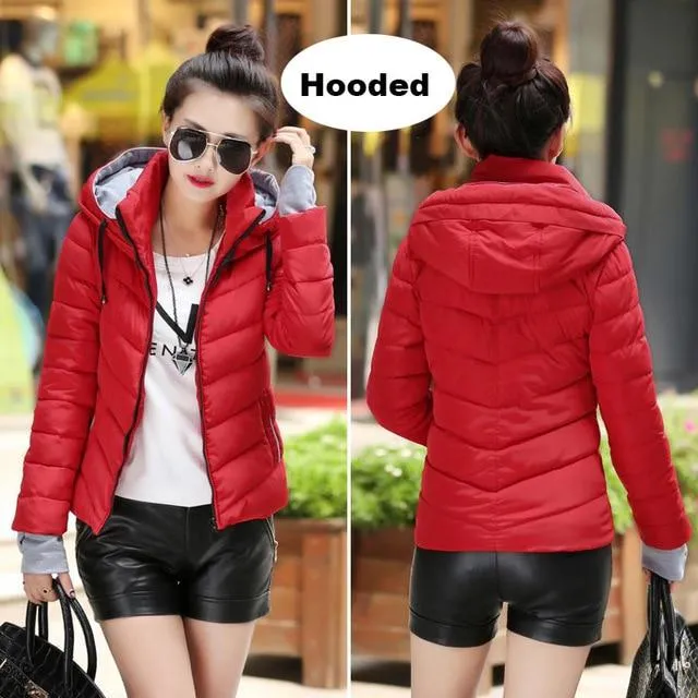 2018 Winter  Short Jacket women Plus Size Women Parkas Thicken Outerwear hooded Coats