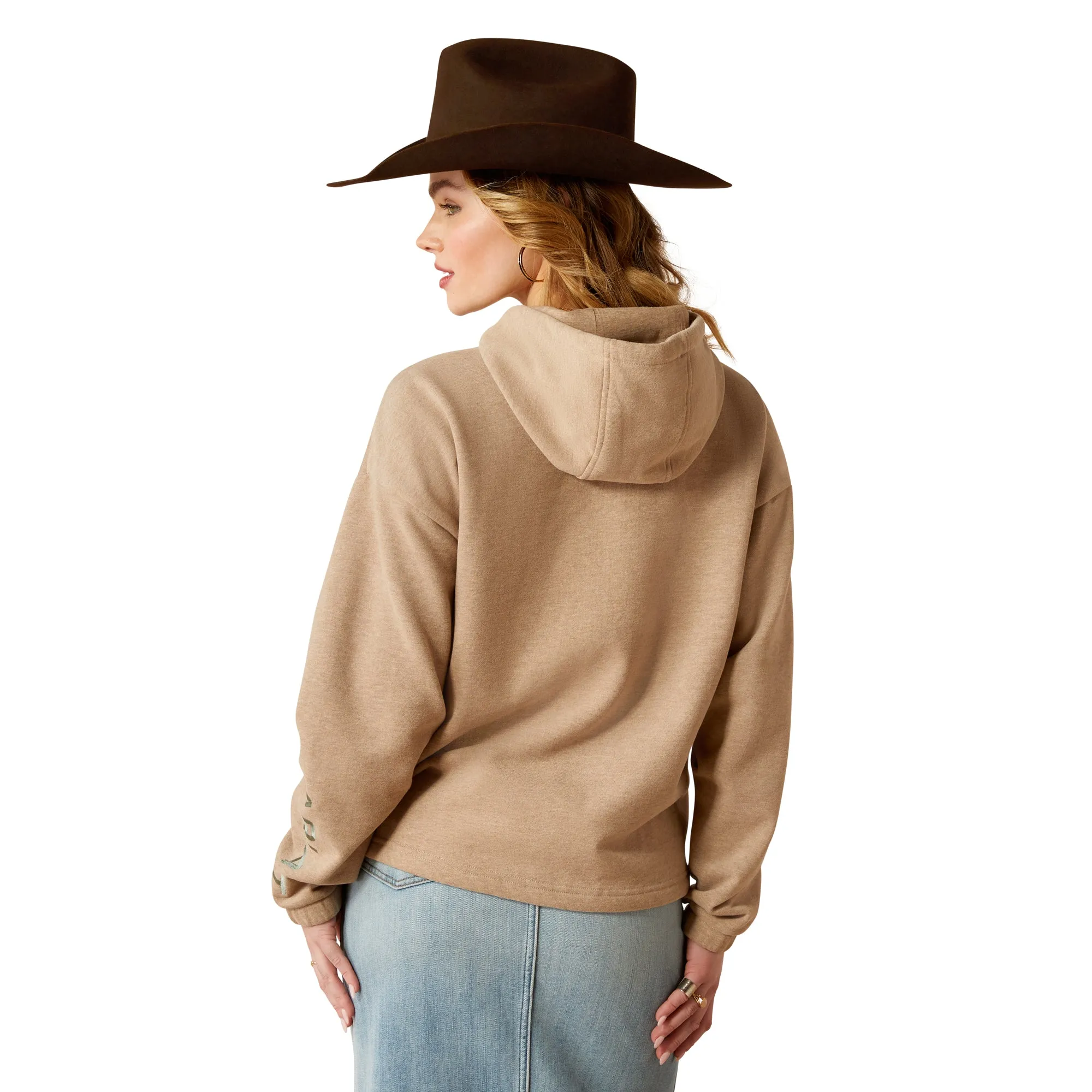 Ariat Ladies Essential Logo Dark Oatmeal Hoodie 10053882