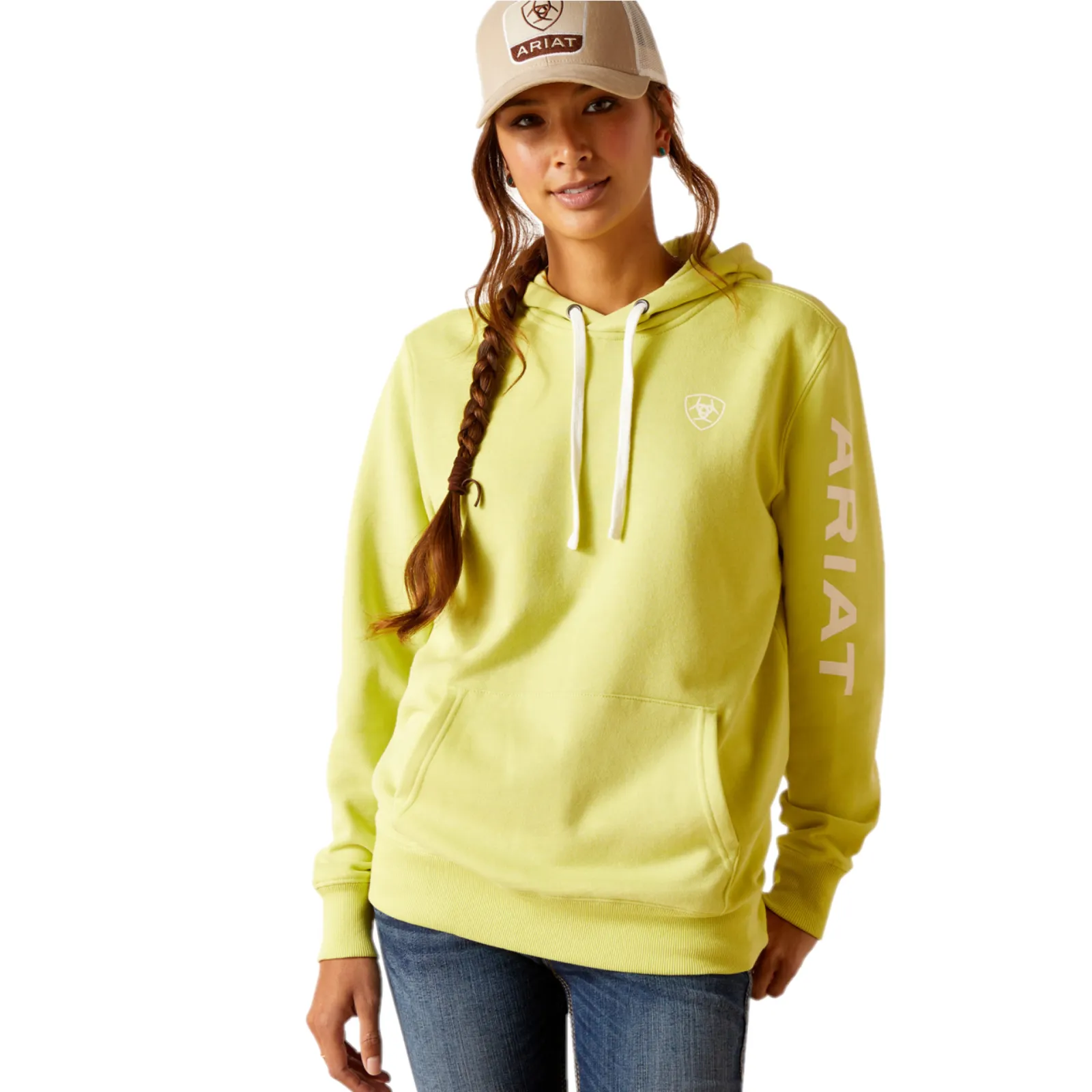 Ariat Ladies Logo Celery Green Hoodie 10049032