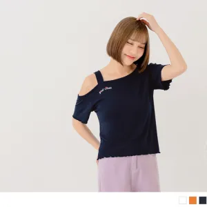 ASYMMETRICAL OUT SHOULDER DROP SHOULDER TOPS