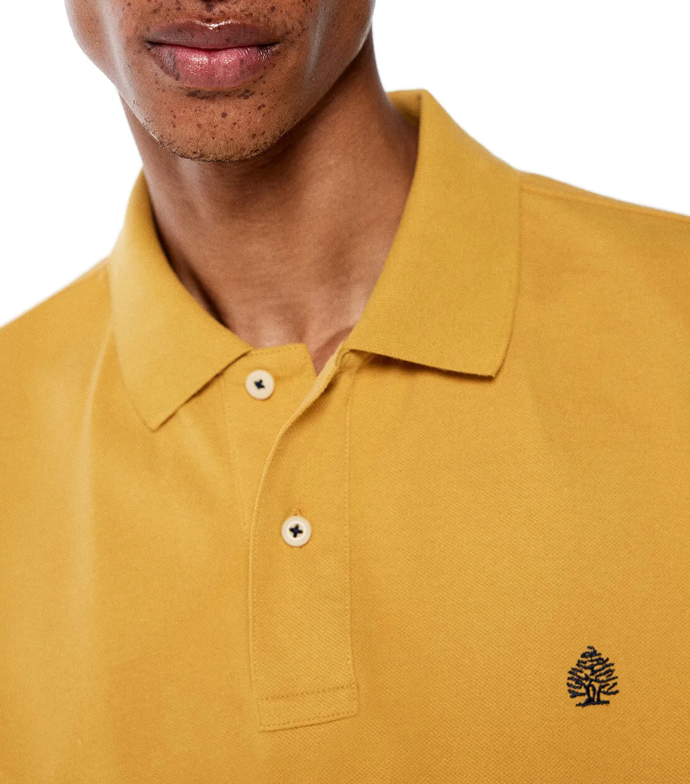 Basic Piqué Polo Shirt Yellow