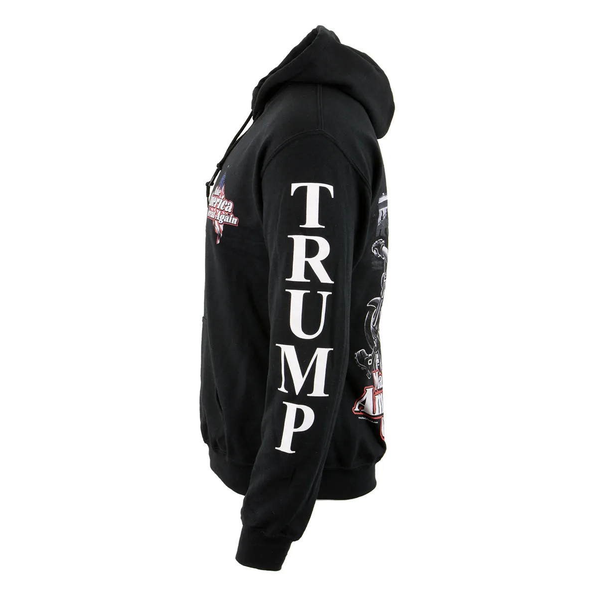 Biker Clothing Co. BCC118012 Men's Black 'Make America Great Again' Motorcycle Hoodie