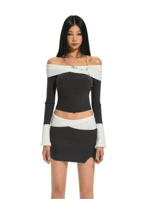 Black Knit Top Assorted Colors Set