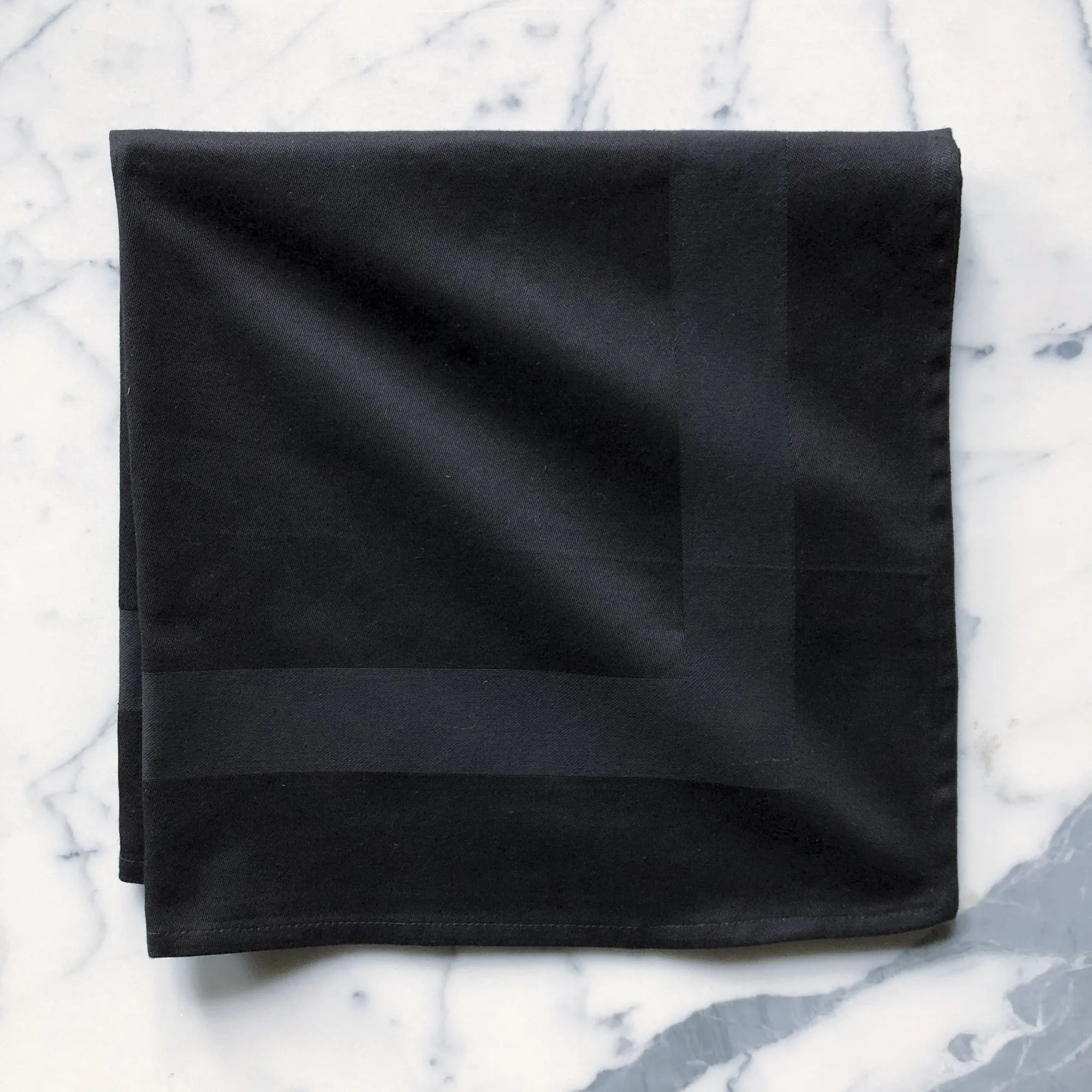 Black Satin Band 100% Cotton Cloth Dinner Napkins 21x21