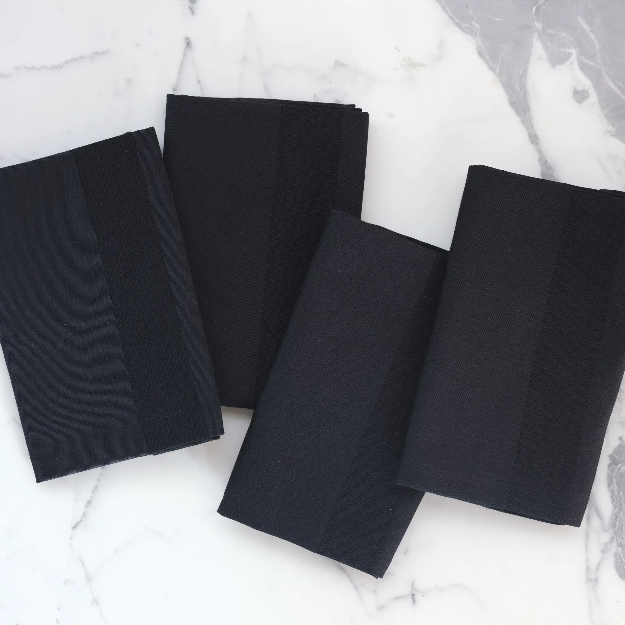 Black Satin Band 100% Cotton Cloth Dinner Napkins 21x21