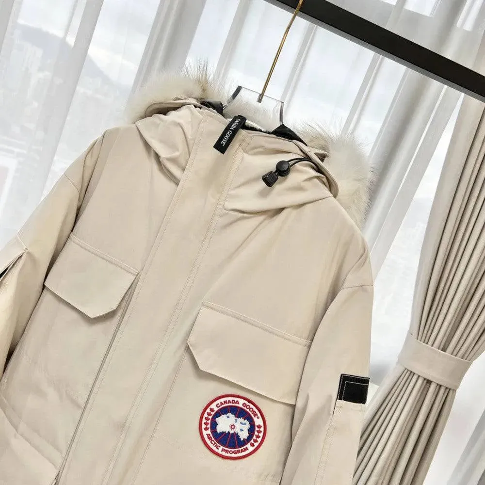 Canada Goose Light Beige Expedition Down Jacket