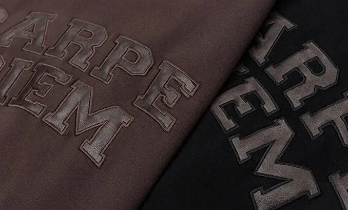 'Carpe Diem' Applique Hoodie