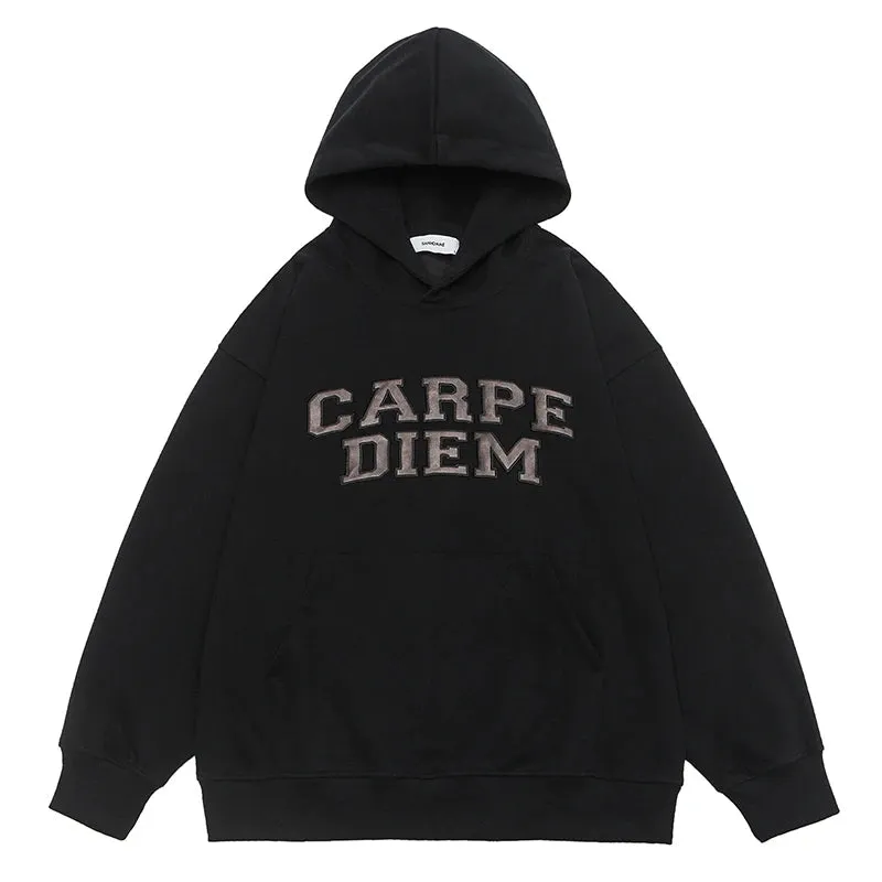 'Carpe Diem' Applique Hoodie