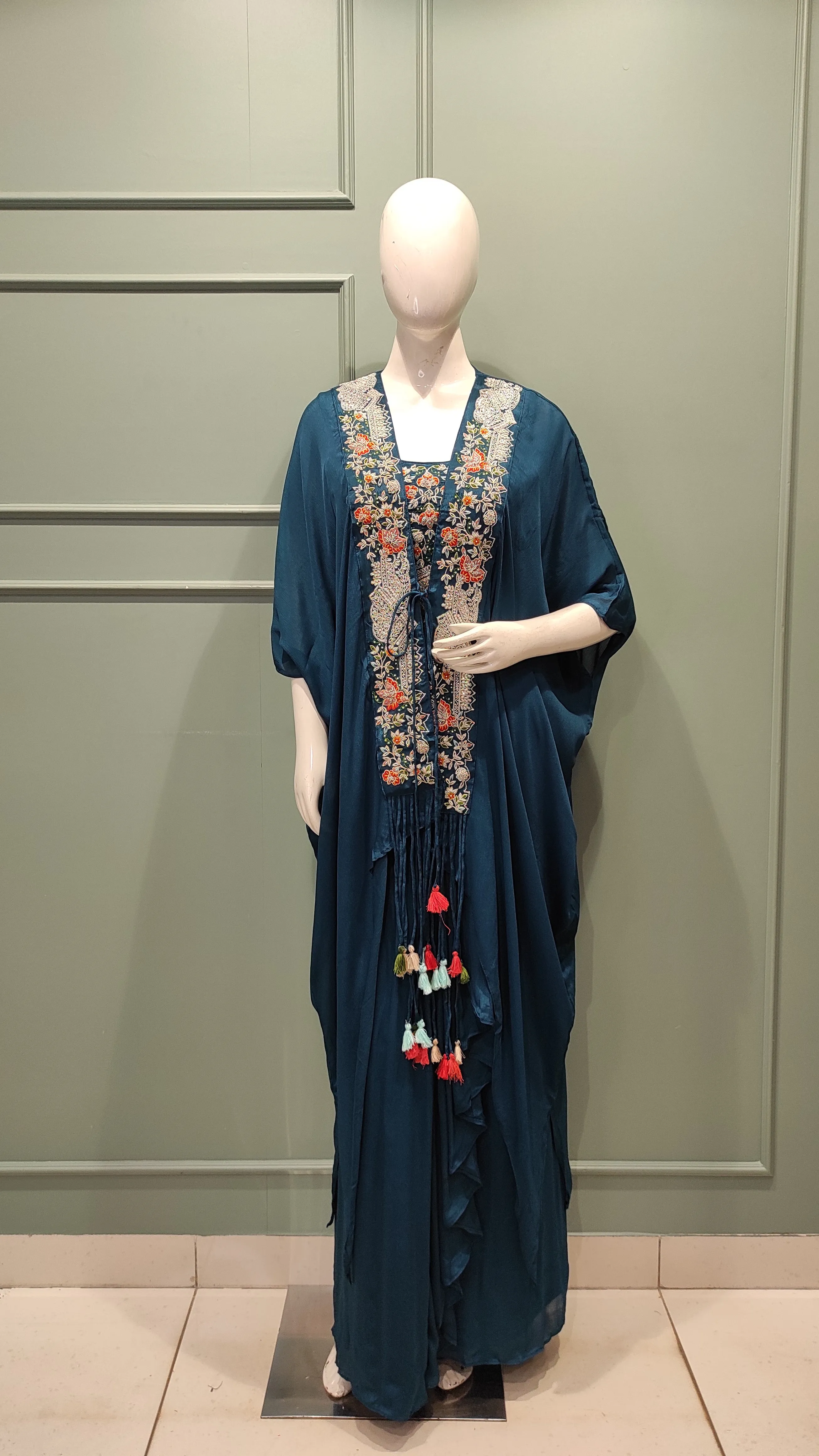 Chinon Crop Top with Skirt and Kaftan Shrug