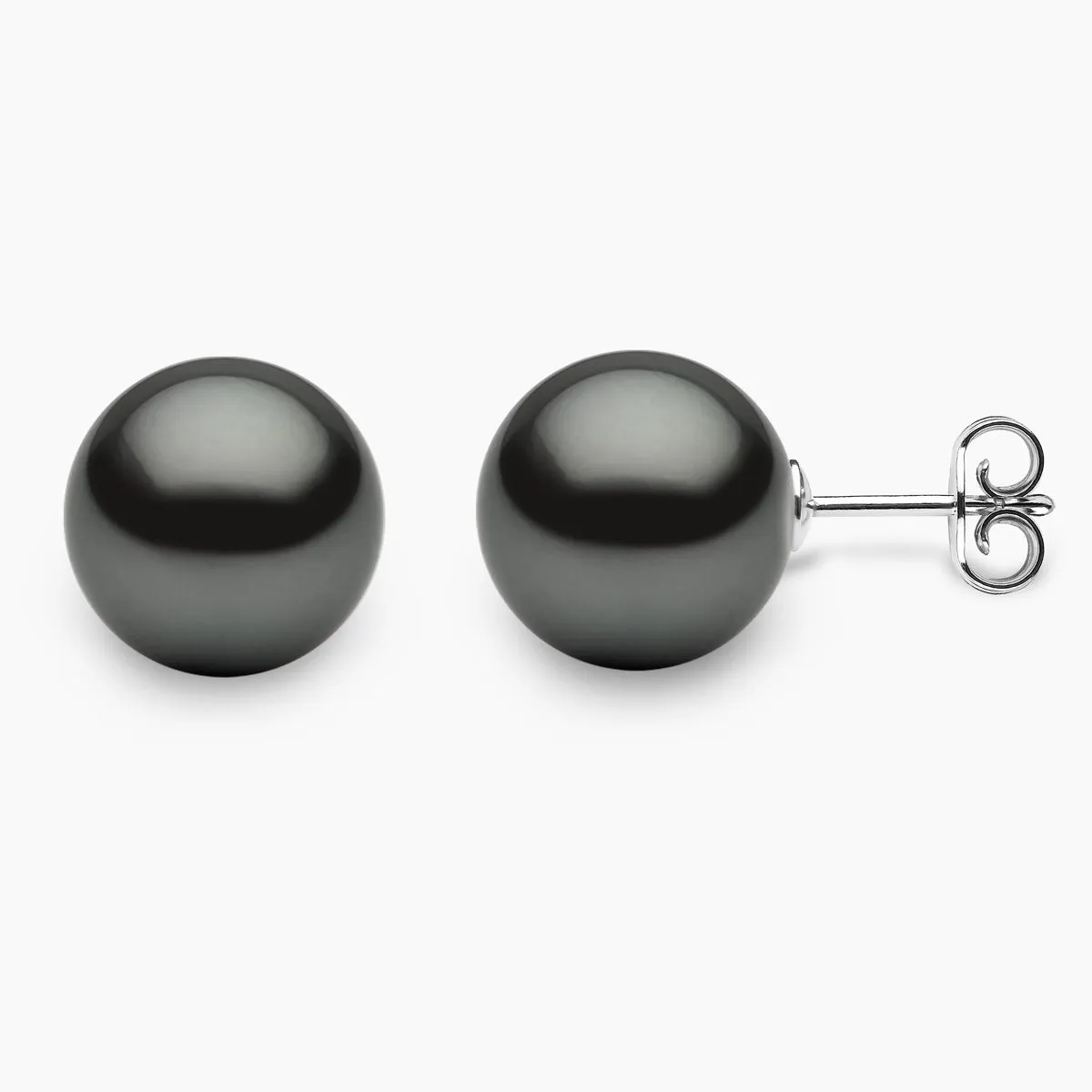 Classic 18K Gold Tahitian Pearl Stud Earrings