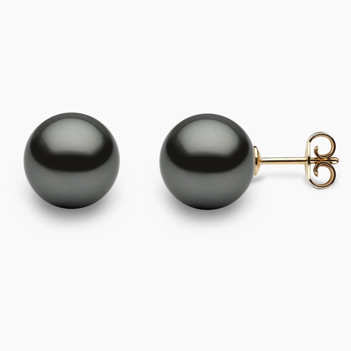 Classic 18K Gold Tahitian Pearl Stud Earrings