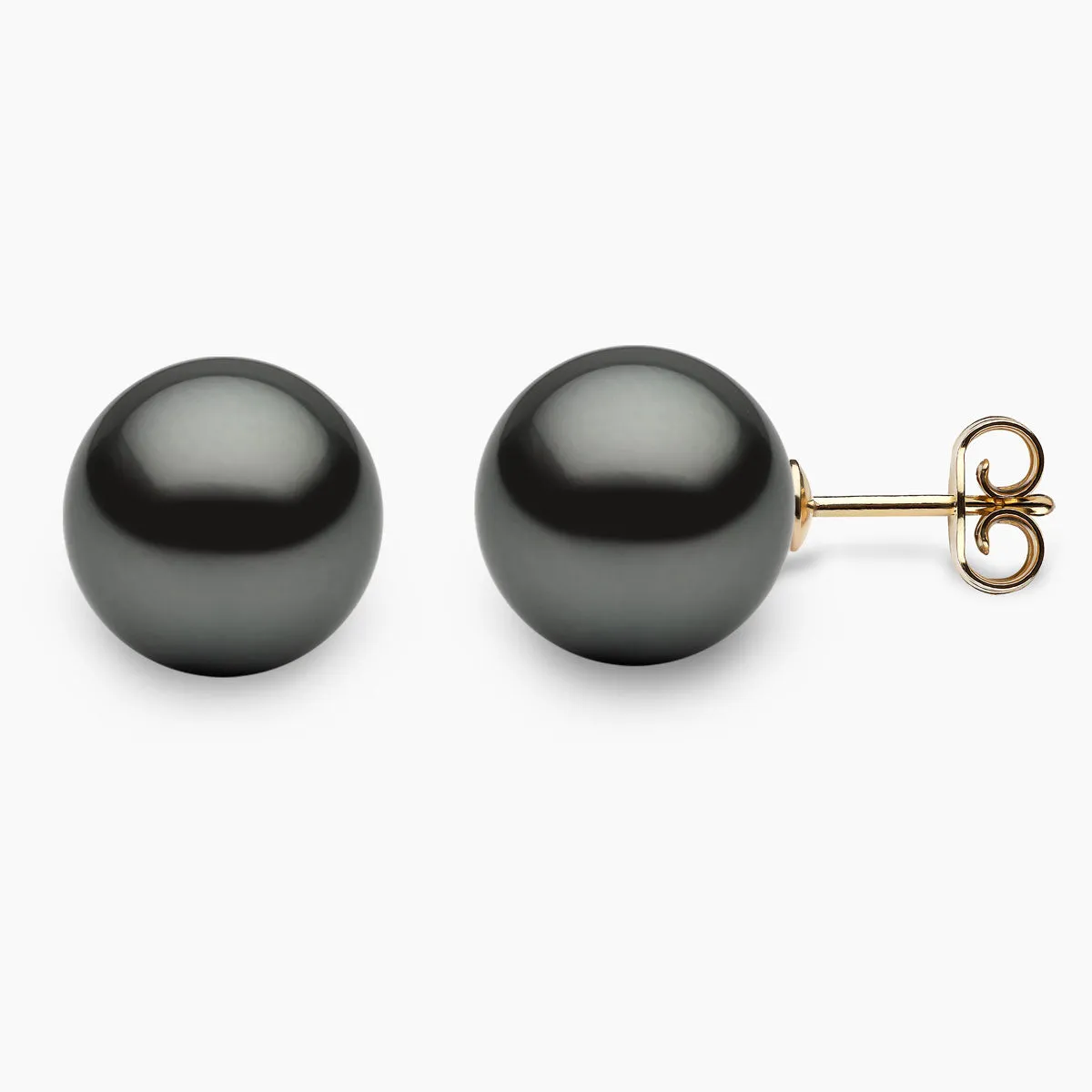 Classic 18K Gold Tahitian Pearl Stud Earrings