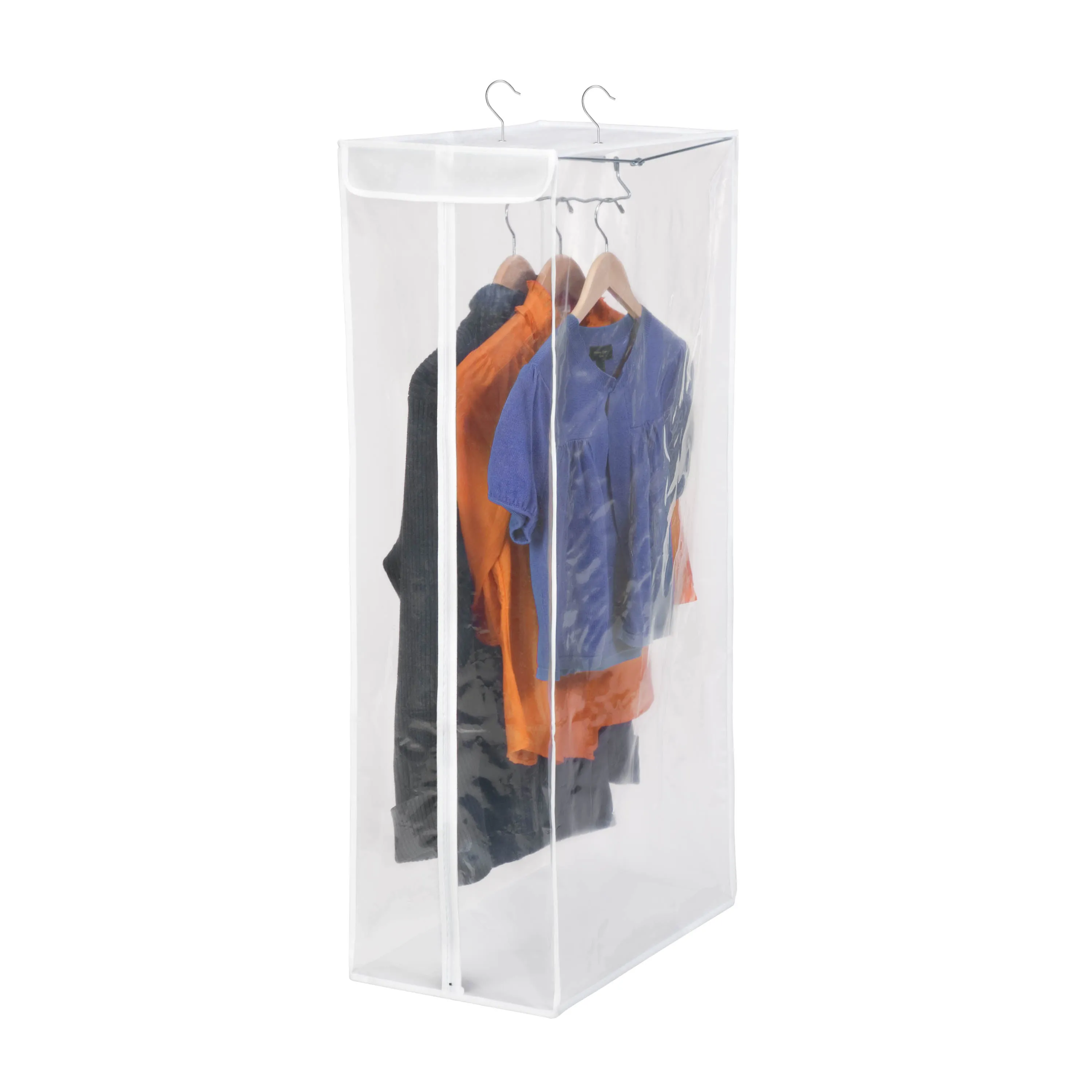 Clear/White Short Garment Storage Bag