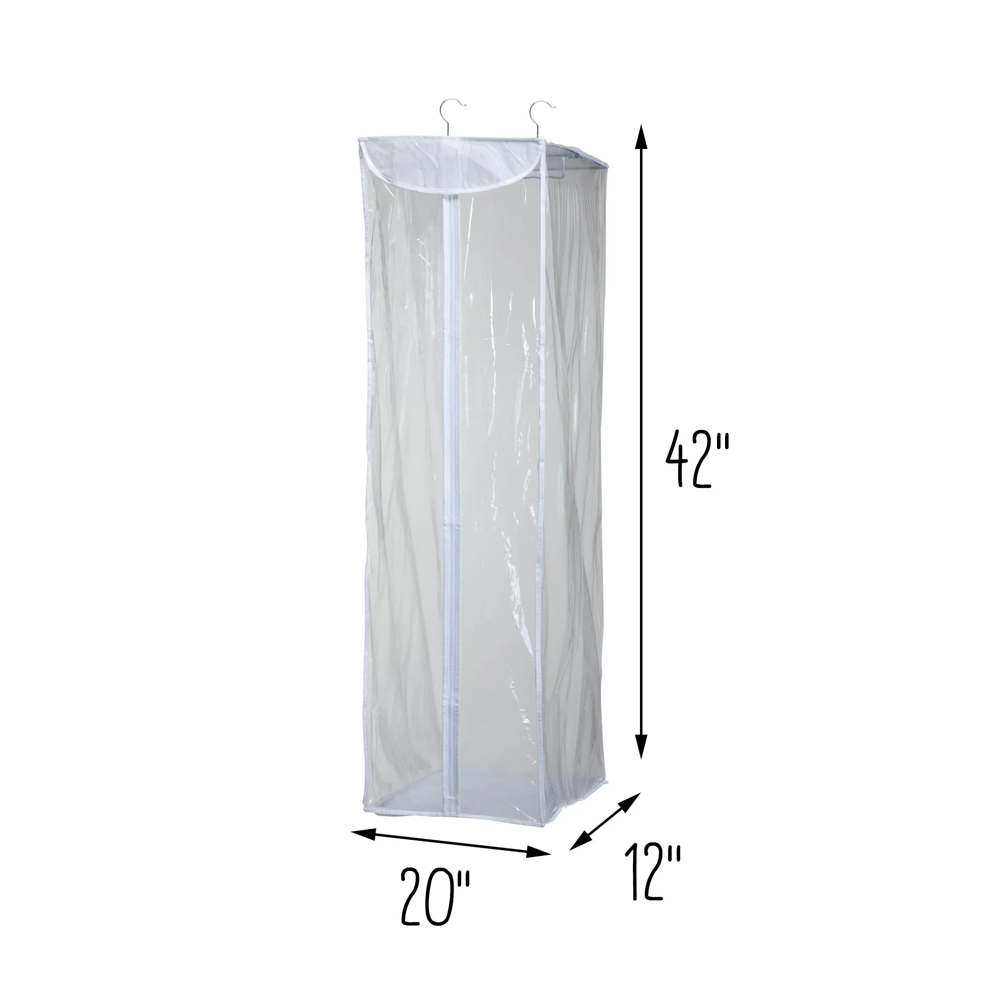 Clear/White Short Garment Storage Bag