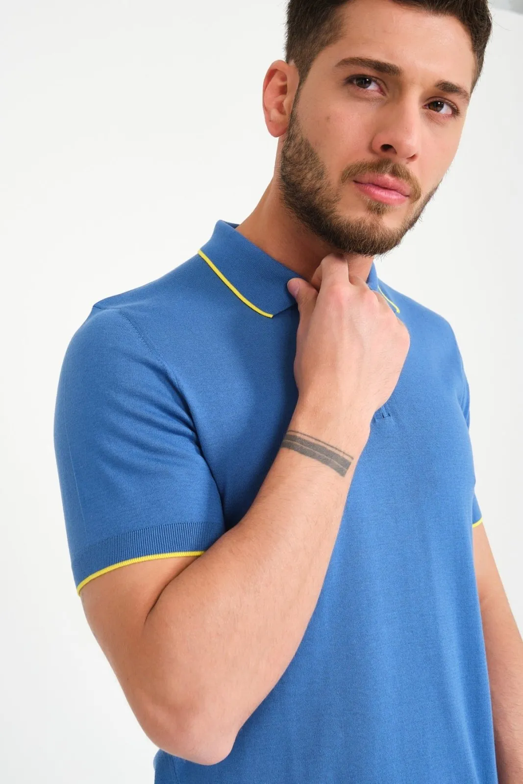 Cotton Zip Polo Shirt