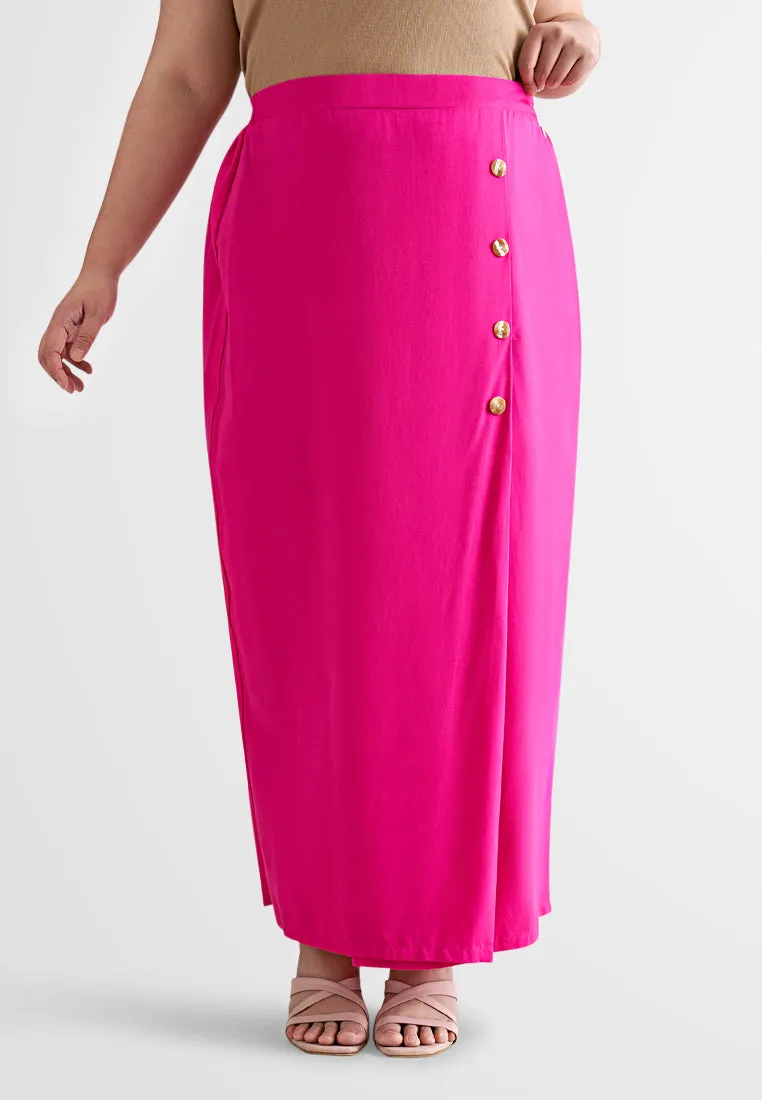 DEFECT ITEM Melina Vibrant Raya Half Button Skirt