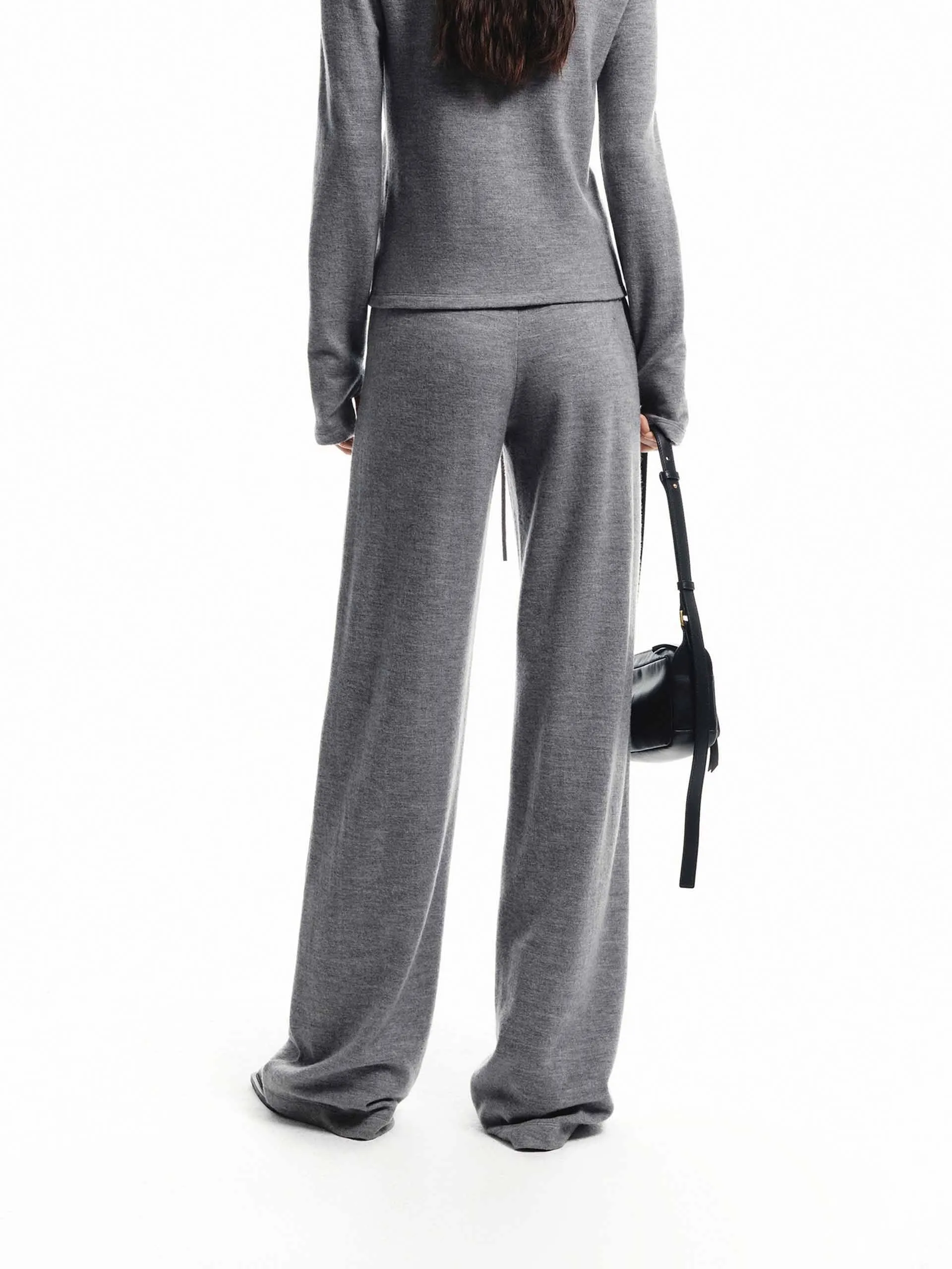 Drawstring Waist Wool Pants