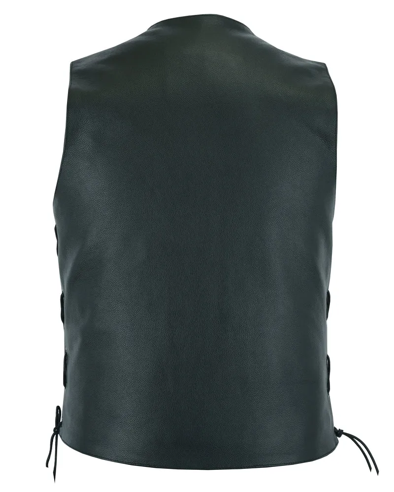 DS100 Men's Ten Pocket Utility Leather Vest