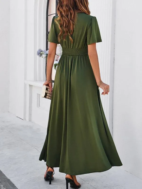 Effortless Chic V-Neck Maxi Dress - Elegant Style for Every Occasion