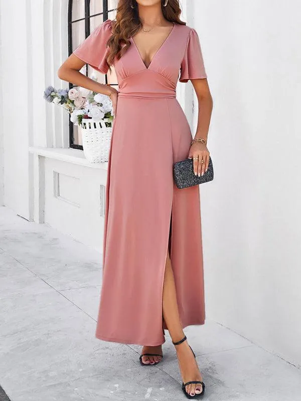 Effortless Chic V-Neck Maxi Dress - Elegant Style for Every Occasion