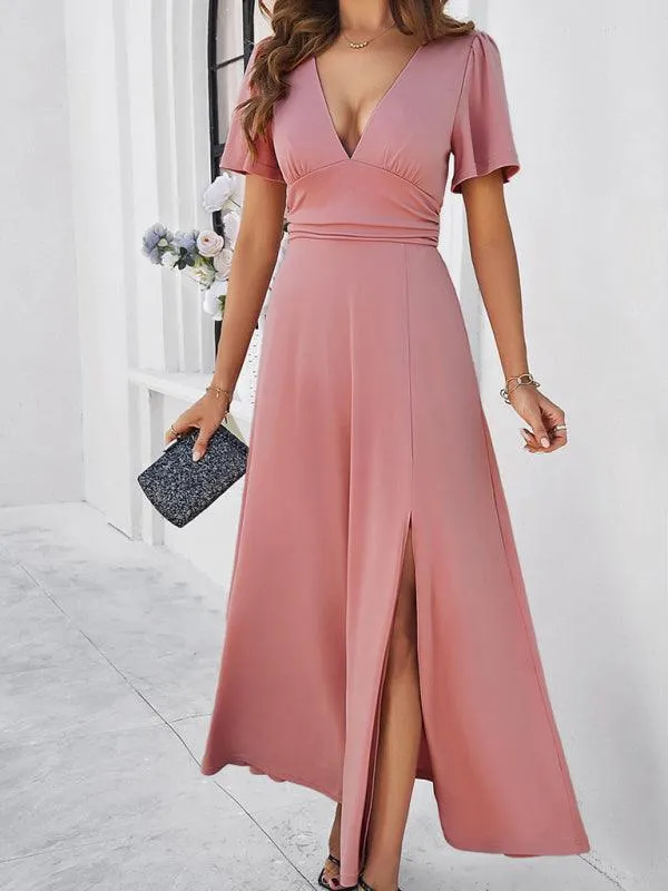 Effortless Chic V-Neck Maxi Dress - Elegant Style for Every Occasion