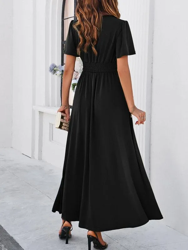 Effortless Chic V-Neck Maxi Dress - Elegant Style for Every Occasion