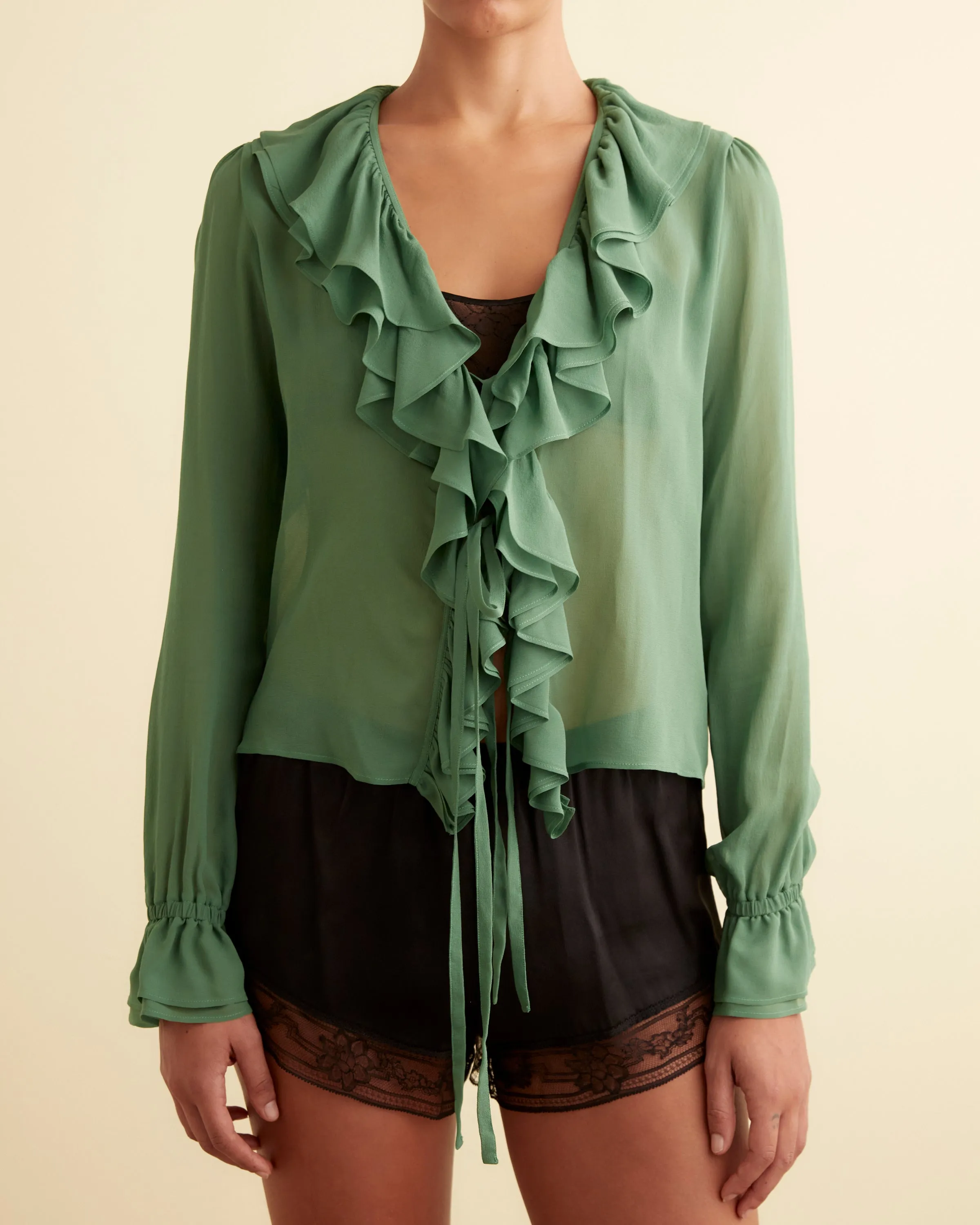 Flounce Blouse - Green