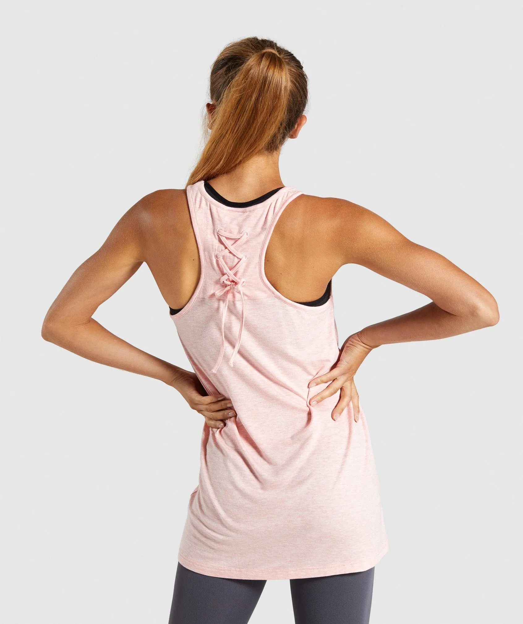 Gymshark Lace Back Vest - Pink Marl