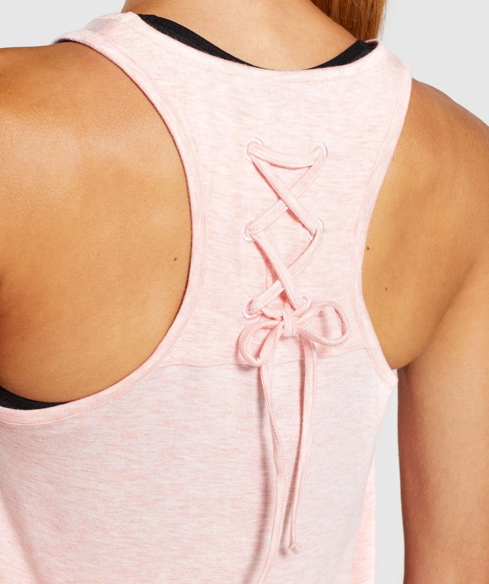 Gymshark Lace Back Vest - Pink Marl