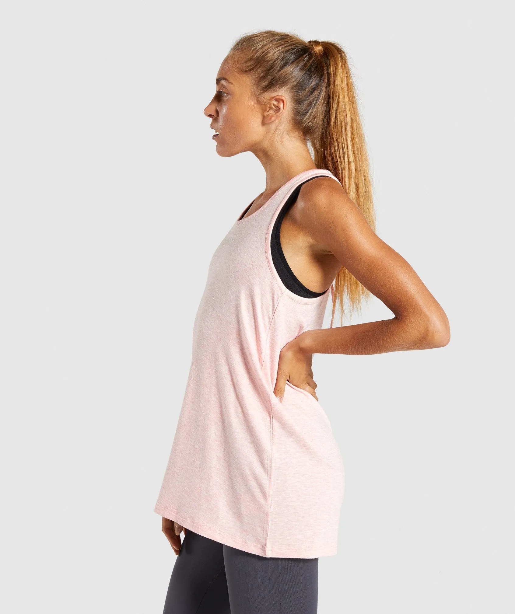 Gymshark Lace Back Vest - Pink Marl