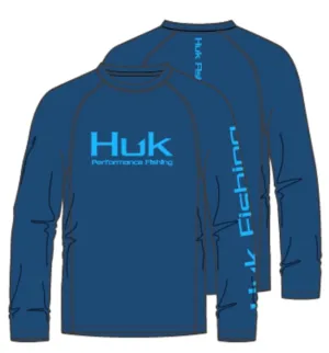 Huk Youth Pursuit Solid Long Sleeve Tech Shirt 2023