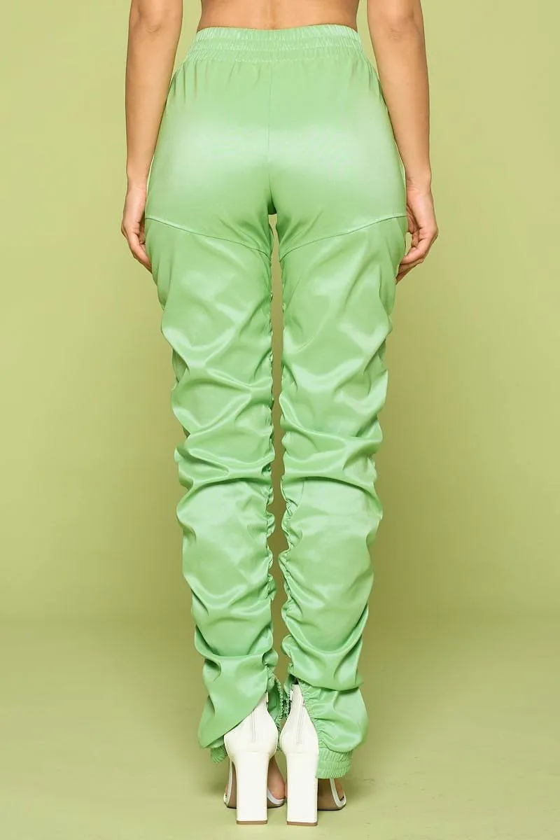 Leather Pu Ruched Pants