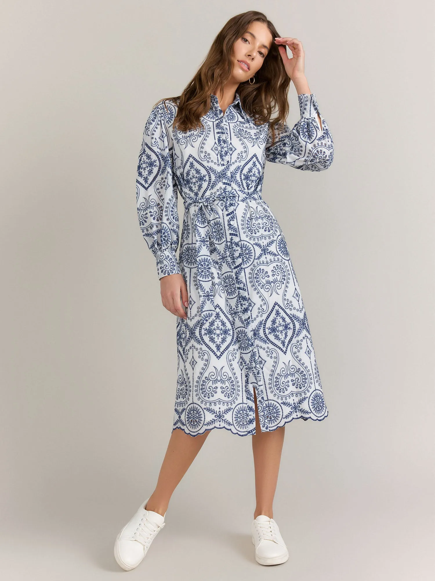 Lena Baroque Eyelet Shirt Dress - Brands We Love