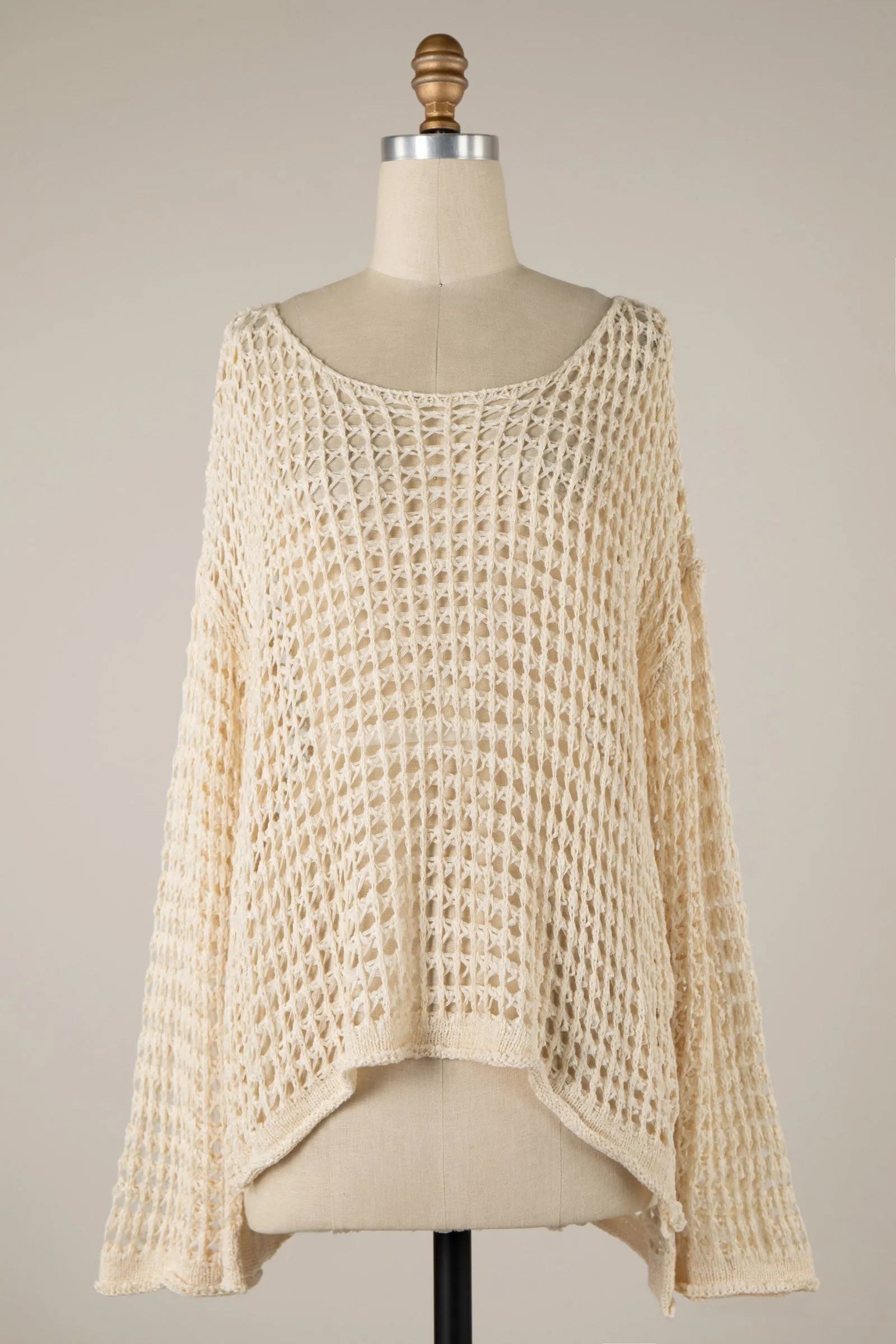 Lightweight Beach Coverup Crochet Top - Final Sale