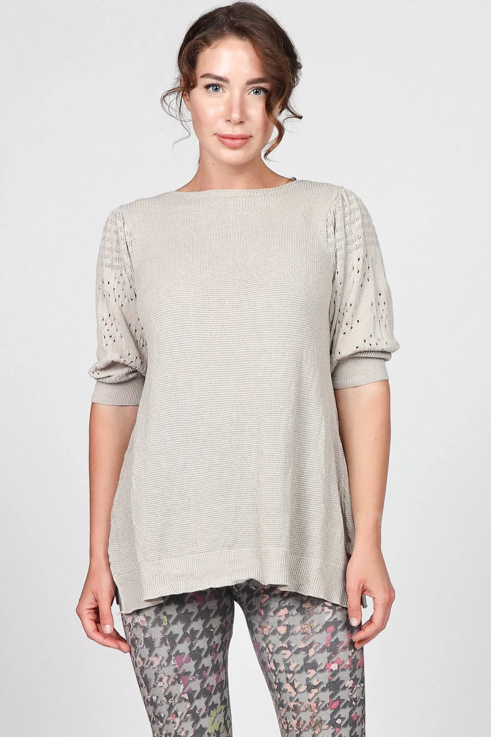 Lightweight Pointelle Sleeve Top