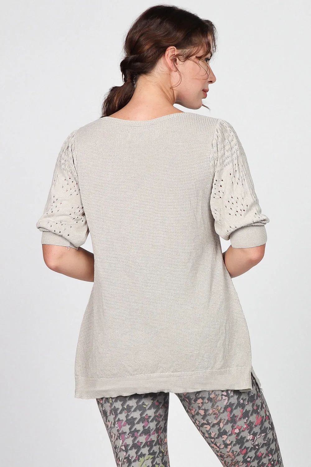 Lightweight Pointelle Sleeve Top