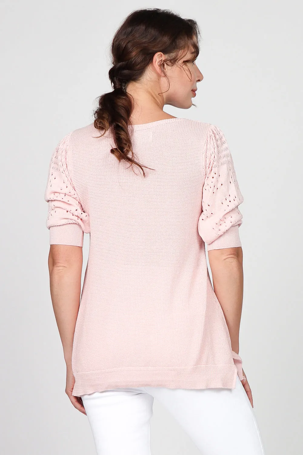 Lightweight Pointelle Sleeve Top