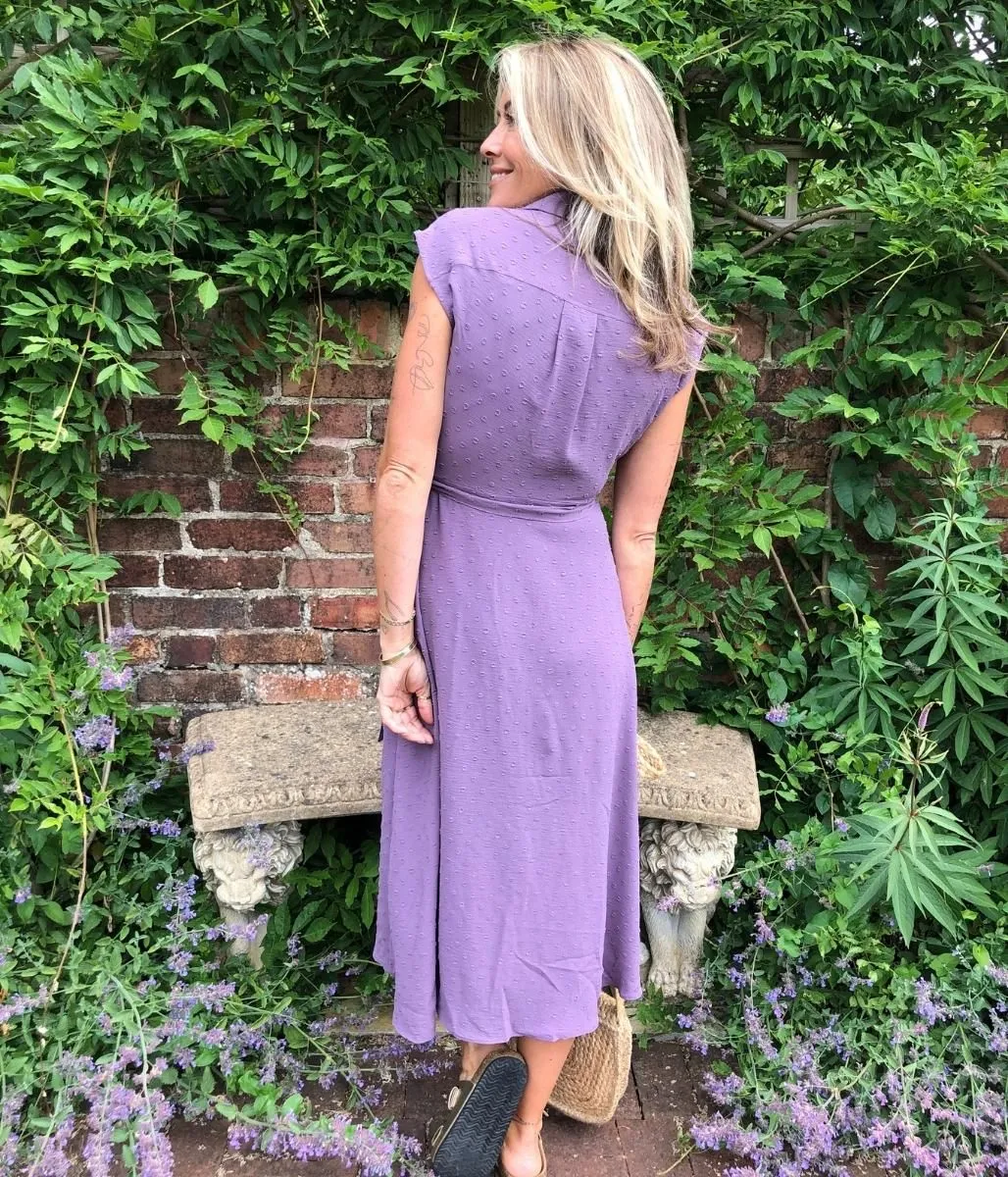 Lilac Shirt Midi Dress