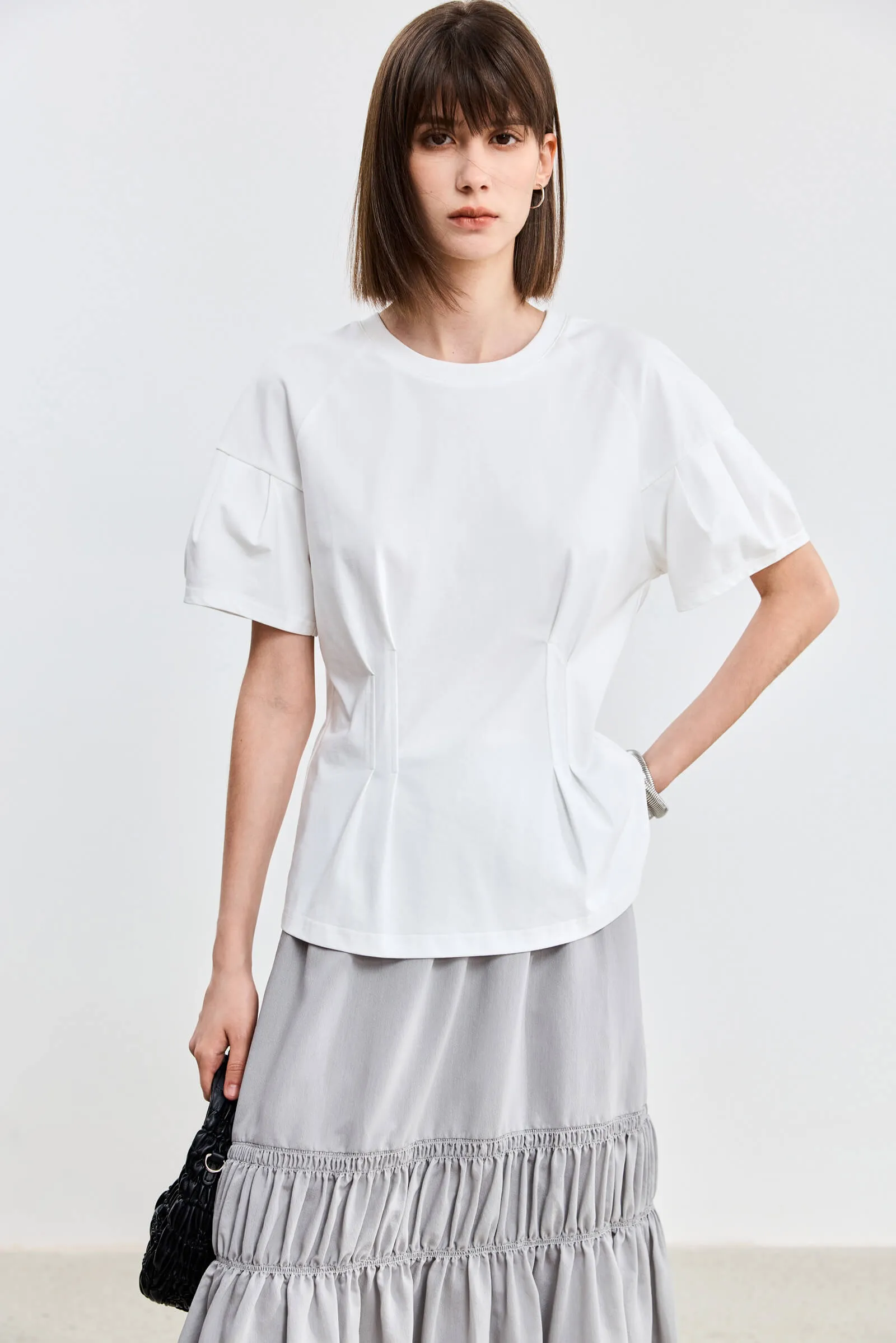 LILY Bubble Sleeve Short Sleeve T-shirt