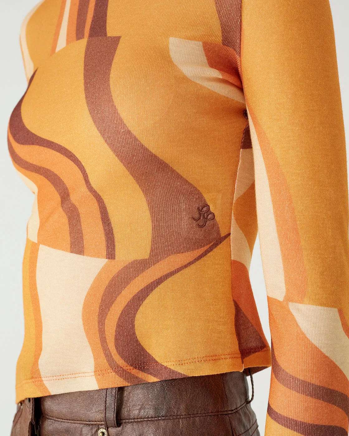 Logan Top Tencel Print Orange