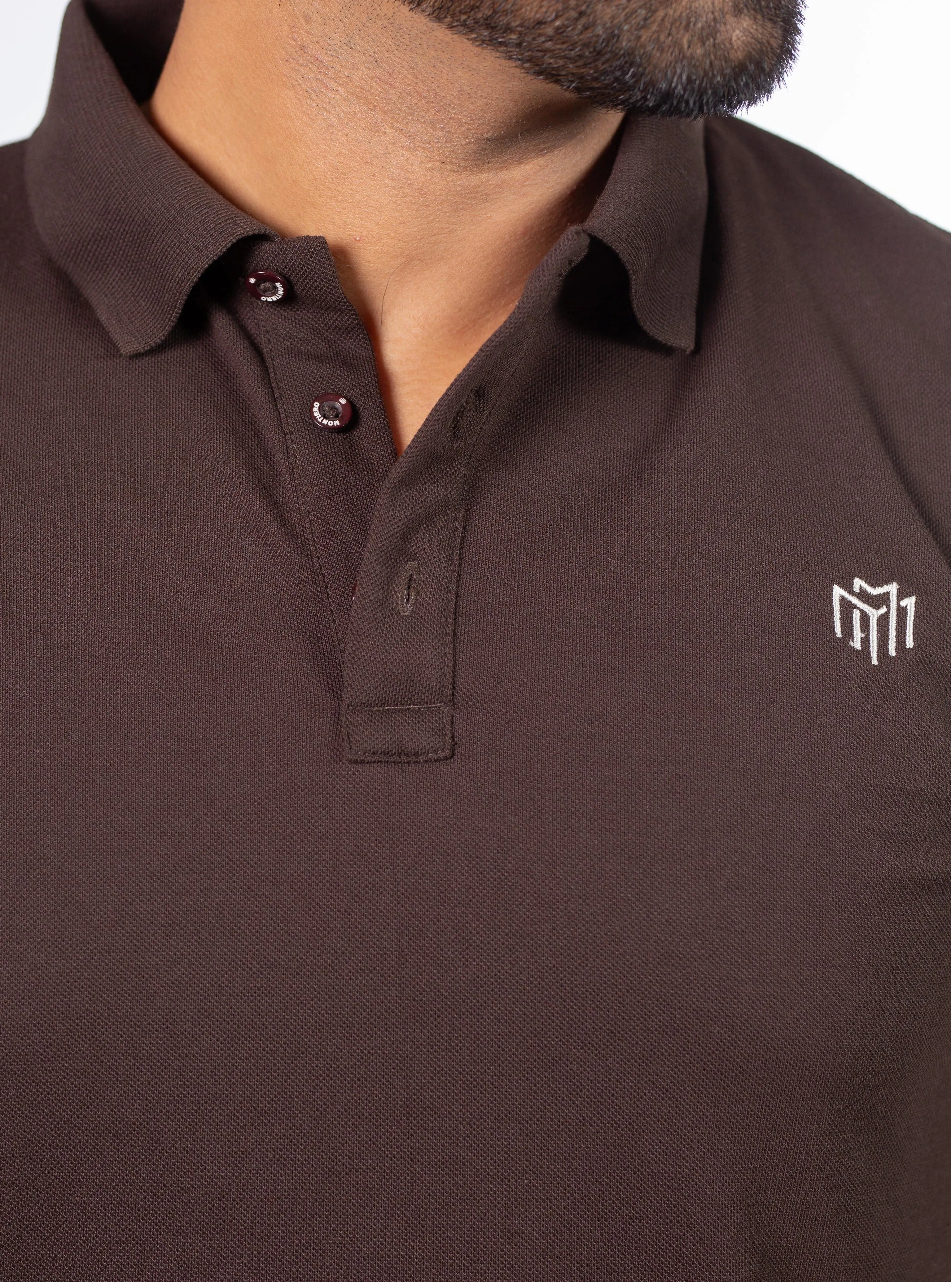 MEN'S COFFE PIQUE POLO SHIRTS