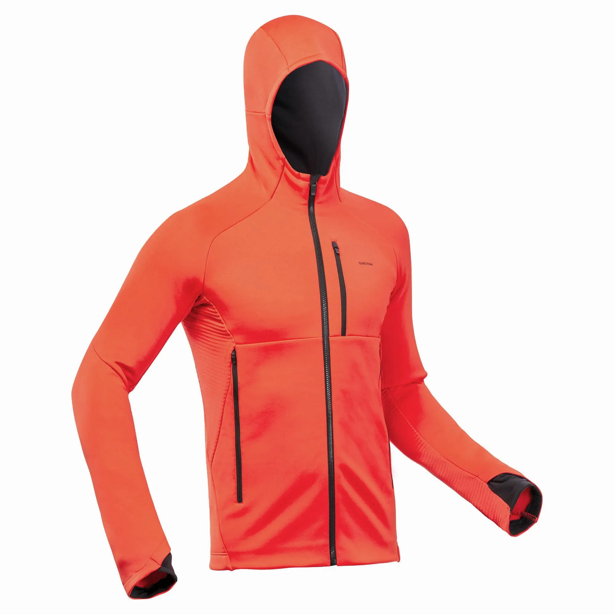 Men's fleece hiking sweatshirt Quechua MH520, red-orange