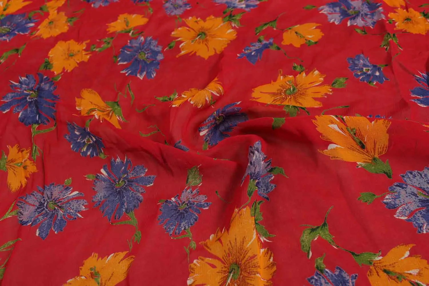 Multicolor Floral Viscose Georgette Fabric