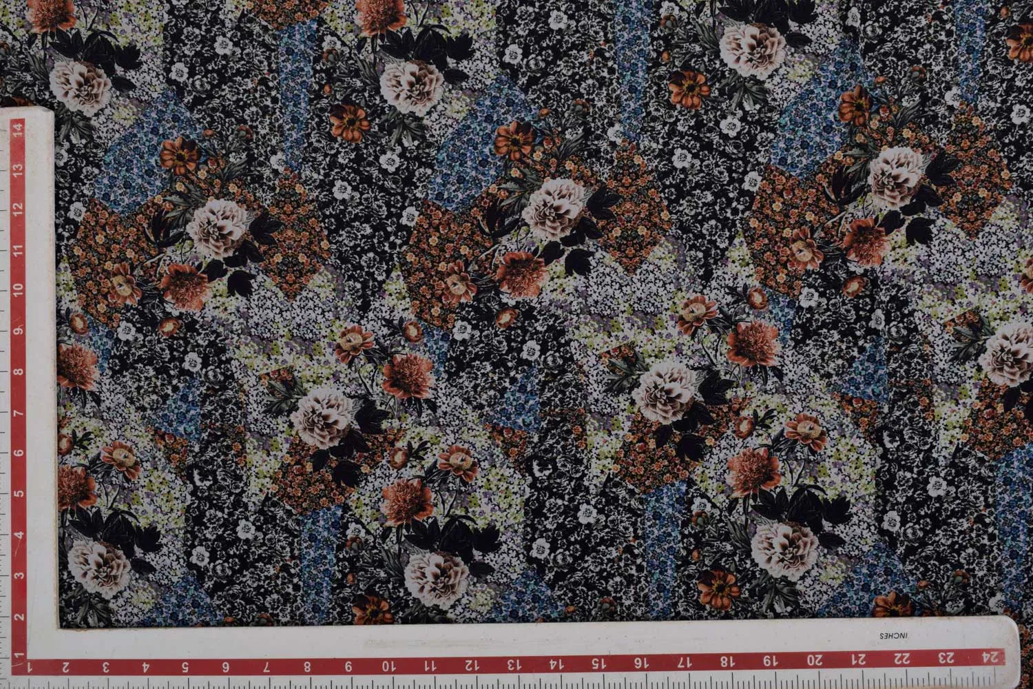 Multicolour Floral Printed Crepe Fabric