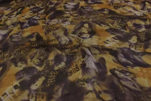 Multicolour Printed Flat Chiffon Fabric