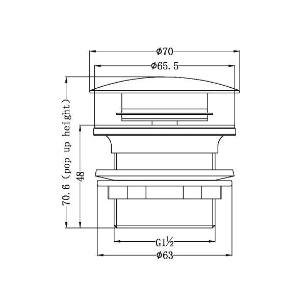 Nero 40mm Bath Pop-Up Plug With Removable Waste No Overflow Brushed Bronze
