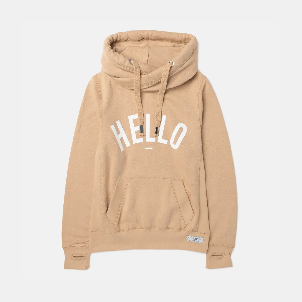 Nude Hello Cowl Neck Hoodie