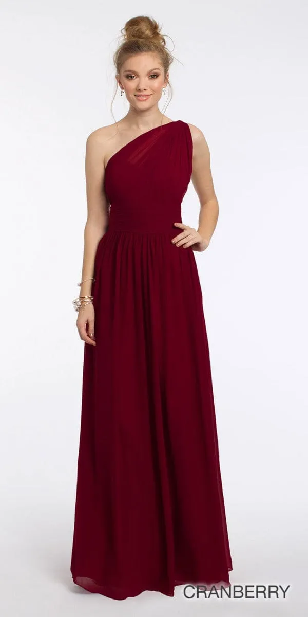 One Shoulder Illusion Bridesmaid Dress - Missy