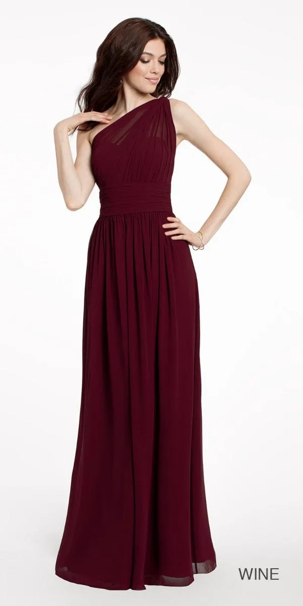 One Shoulder Illusion Bridesmaid Dress - Missy