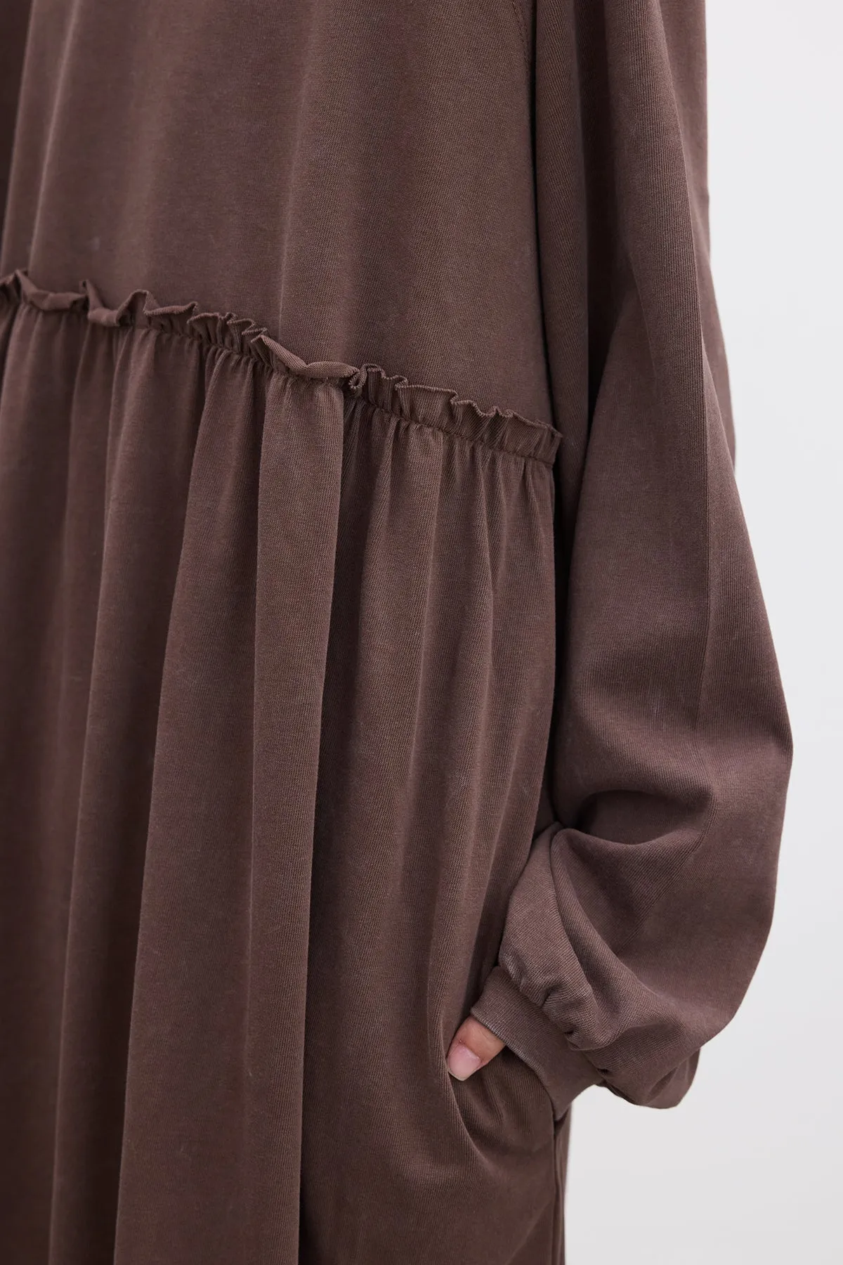 Oversized Ruched Dress Brown